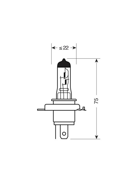 Coppia lampadine moto Osram 12V Night Racer H4 P43t 60 55W Xenon Look