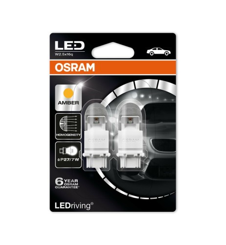Coppia lampadine Osram 12V LEDriving Retrofit P27 7W W2 5x16q arancio