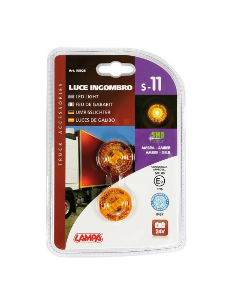 Coppia luci ingombro perimetrale LED camion 24V Arancio