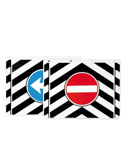 Coppia paraspruzzi camion con strisce e segnali a rilievo 45x35cm