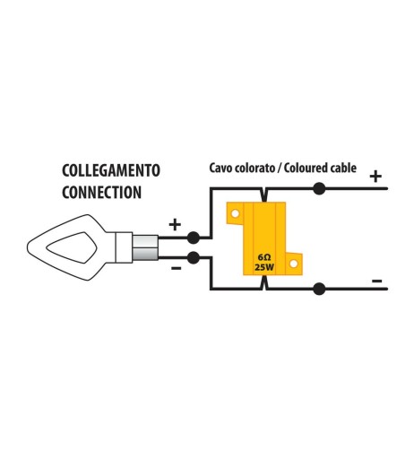 Coppia resistenze per frecce led moto 12V 6OHM 25W