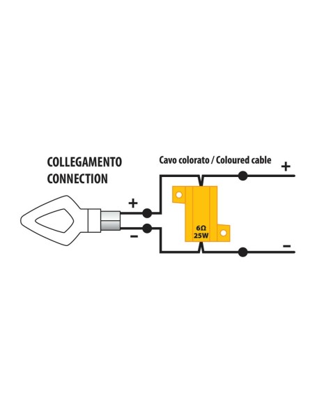 Coppia resistenze per frecce led moto 12V 6OHM 25W