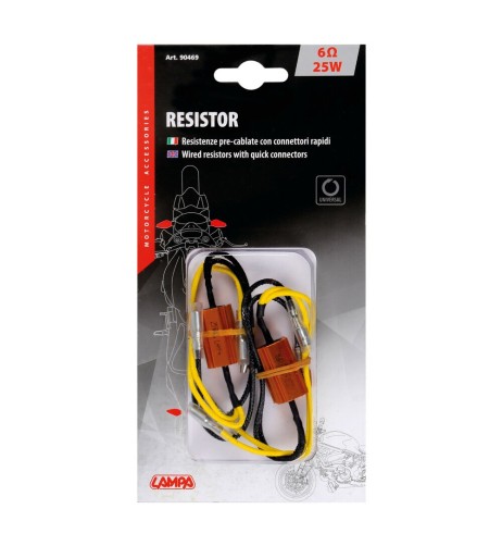 Coppia resistenze per frecce led moto 12V 6OHM 25W