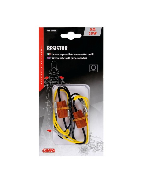 Coppia resistenze per frecce led moto 12V 6OHM 25W