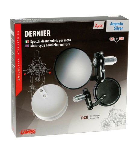 Coppia specchi retrovisori moto Dernier attacco a manubrio Alluminio