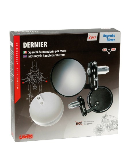 Coppia specchi retrovisori moto Dernier attacco a manubrio Alluminio