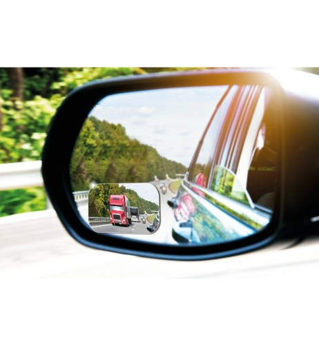 Coppia specchietti grandangolari convessi regolabili rettangolari 64x45mm