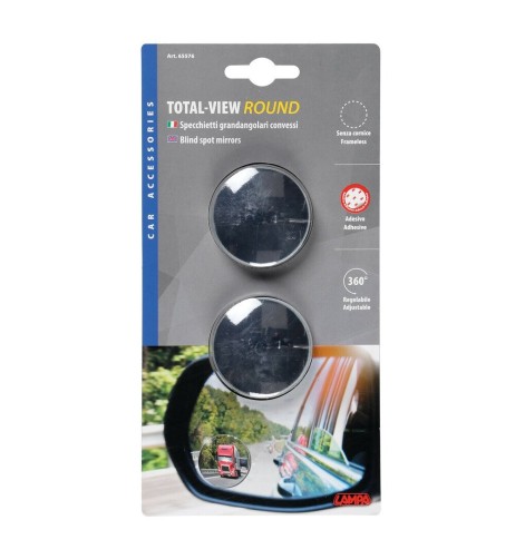 Coppia specchietti grandangolari convessi regolabili tondi 50mm