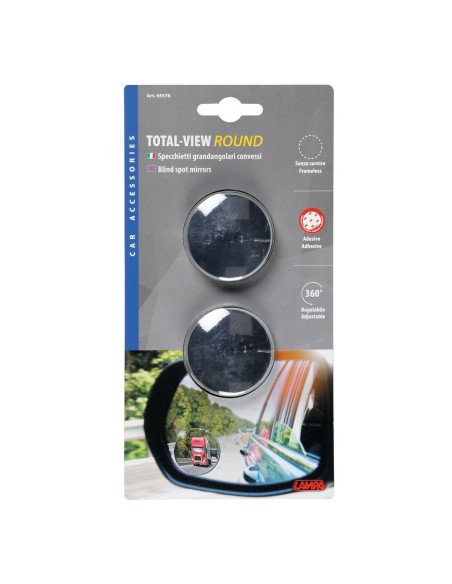 Coppia specchietti grandangolari convessi regolabili tondi 50mm