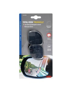 Coppia specchietti grandangolari convessi regolabili trinagolo 50x50mm