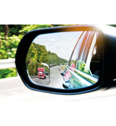 Coppia specchietti grandangolari convessi regolabili trinagolo 50x50mm