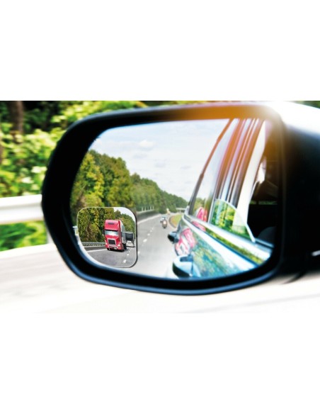 Coppia specchietti grandangolari convessi regolabili trinagolo 50x50mm