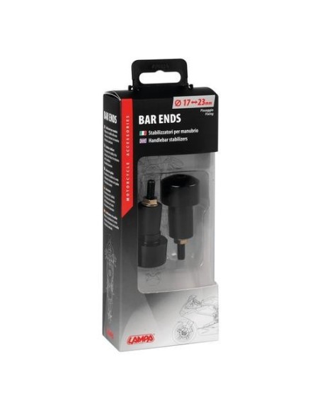 Coppia stabilizzatori end 1 manubrio moto 17 23mm Nero