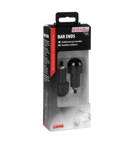 Coppia stabilizzatori end 2 manubrio moto 17 23mm Nero