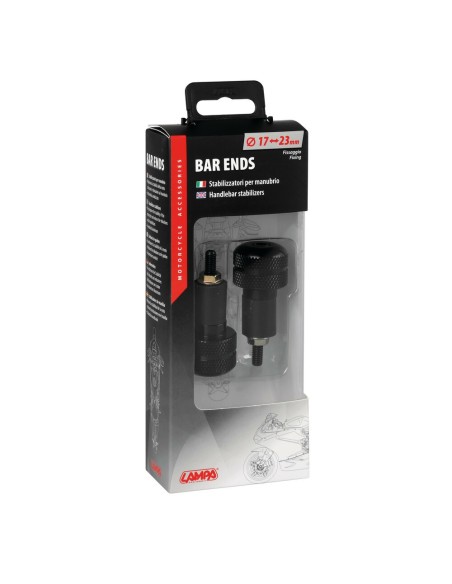 Coppia stabilizzatori end 3 manubrio moto 17 23mm Nero