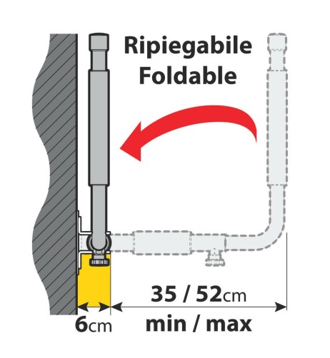 Coppia supporti telescopici fissaggio laterale parete per box tetto type 1