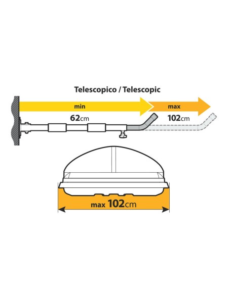 Coppia supporti telescopici fissaggio laterale parete per box tetto type 2