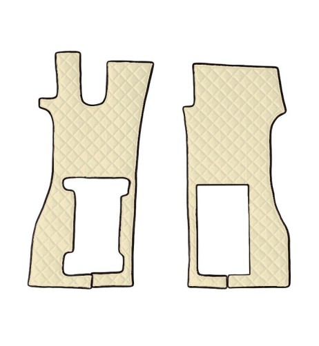 Coppia tappeti camion in similpelle imbottiti Beige Scania R serie 7 pneu