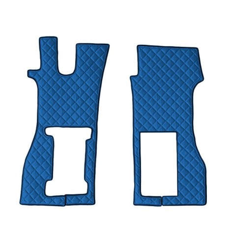 Coppia tappeti camion in similpelle imbottiti Blu Scania R serie 7 pneum 