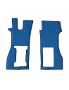 Coppia tappeti camion in similpelle imbottiti Blu Scania R serie 7 pneum 