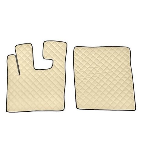 Coppia tappeti camion in similpelle imbottiti colore Beige DAF XF 105
