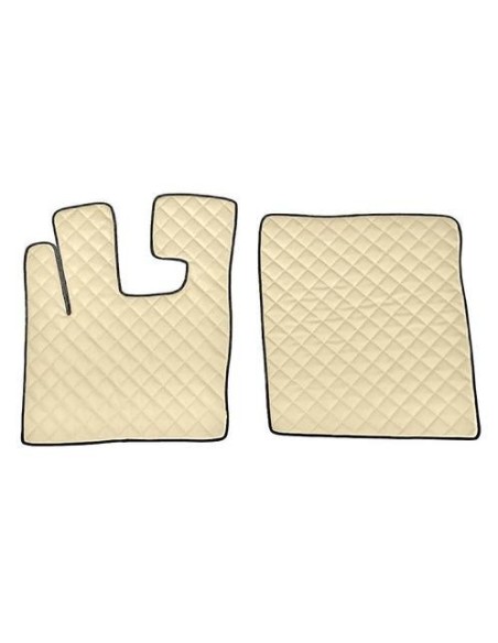 Coppia tappeti camion in similpelle imbottiti colore Beige DAF XF 105