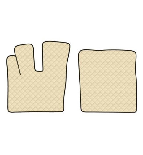 Coppia tappeti camion in similpelle imbottiti colore Beige DAF XF 106