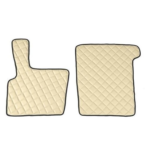 Coppia tappeti camion in similpelle imbottiti colore Beige DAF XF 95