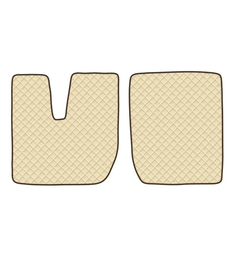 Coppia tappeti camion in similpelle imbottiti colore Beige Iveco Stralis
