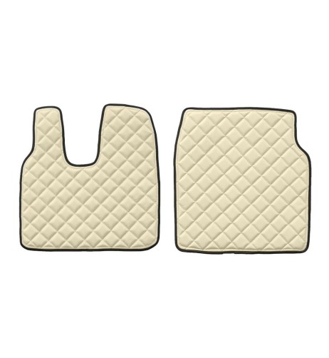 Coppia tappeti camion in similpelle imbottiti colore Beige Man TGL TGM TG