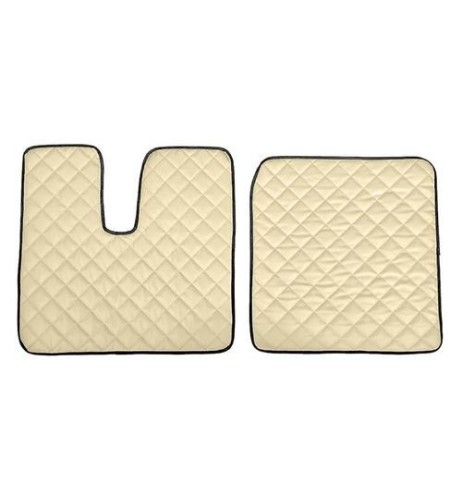 Coppia tappeti camion in similpelle imbottiti colore Beige MAN TGX 2007 2