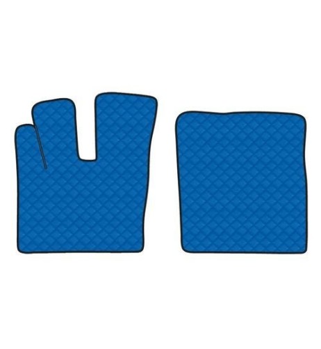Coppia tappeti camion in similpelle imbottiti colore Blu DAF XF 106