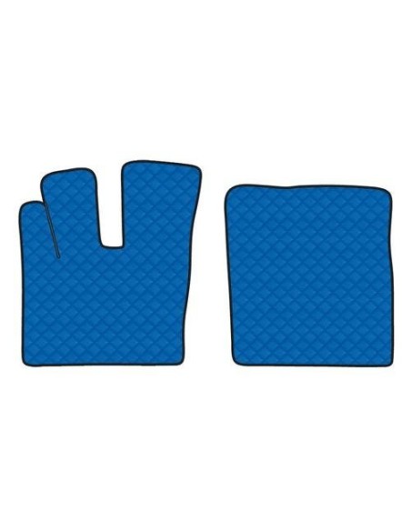 Coppia tappeti camion in similpelle imbottiti colore Blu DAF XF 106