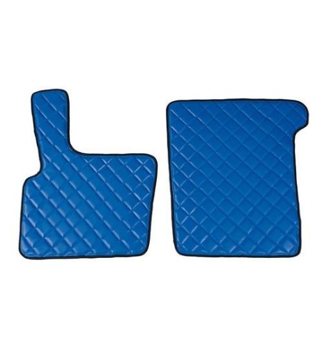 Coppia tappeti camion in similpelle imbottiti colore Blu DAF XF 95