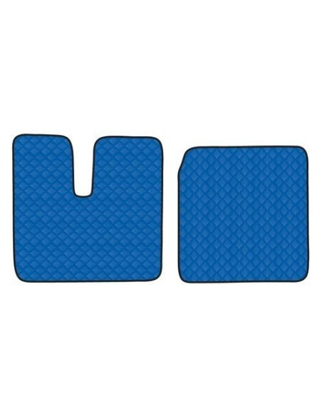 Coppia tappeti camion in similpelle imbottiti colore Blu MAN TGA cab lar