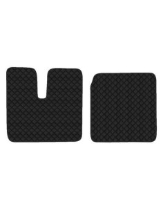 Coppia tappeti camion in similpelle imbottiti colore Nero MAN TGA cab la