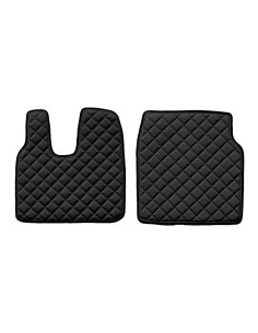 Coppia tappeti camion in similpelle imbottiti colore Nero Man TGL TGM TGS