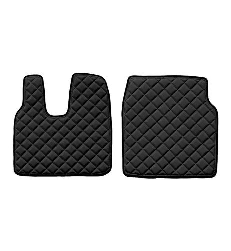 Coppia tappeti camion in similpelle imbottiti colore Nero Man TGL TGM TGS