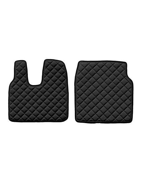 Coppia tappeti camion in similpelle imbottiti colore Nero Man TGL TGM TGS