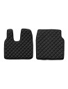 Coppia tappeti camion in similpelle imbottiti colore Nero Man TGL TGM TGS