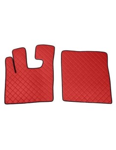 Coppia tappeti camion in similpelle imbottiti colore Rosso DAF XF 105