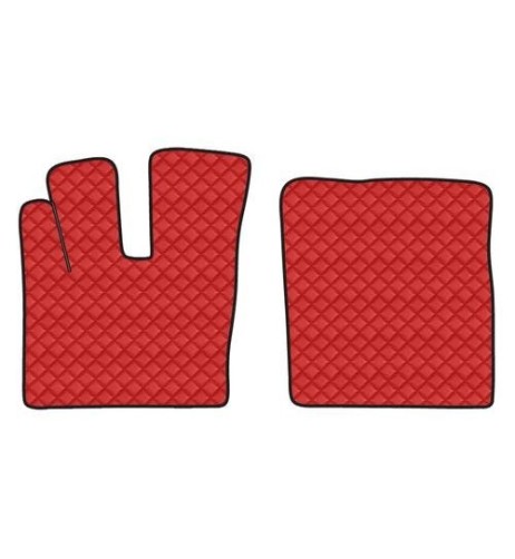 Coppia tappeti camion in similpelle imbottiti colore Rosso DAF XF 106