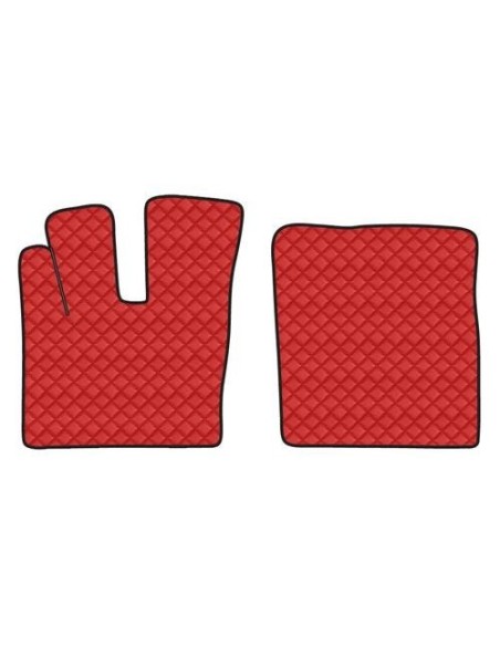 Coppia tappeti camion in similpelle imbottiti colore Rosso DAF XF 106