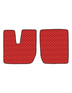 Coppia tappeti camion in similpelle imbottiti colore Rosso Iveco Stralis