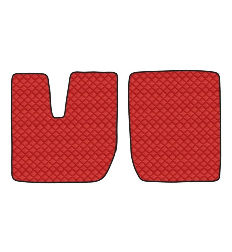 Coppia tappeti camion in similpelle imbottiti colore Rosso Iveco Stralis