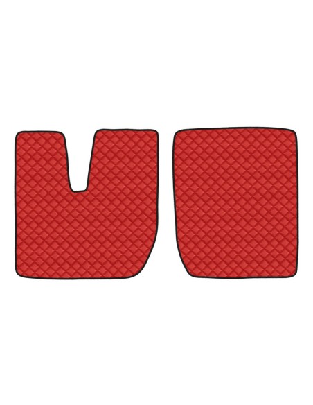 Coppia tappeti camion in similpelle imbottiti colore Rosso Iveco Stralis