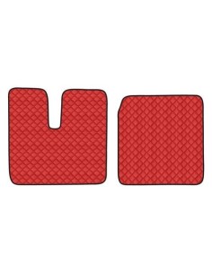 Coppia tappeti camion in similpelle imbottiti colore Rosso MAN TGA cab L