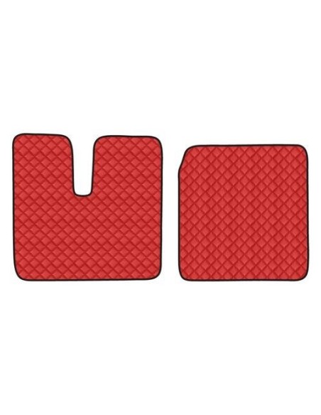 Coppia tappeti camion in similpelle imbottiti colore Rosso MAN TGA cab L