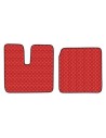Coppia tappeti camion in similpelle imbottiti colore Rosso MAN TGA cab L