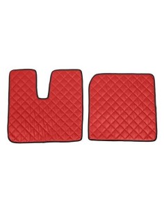 Coppia tappeti camion in similpelle imbottiti colore Rosso MAN TGX 2007 2